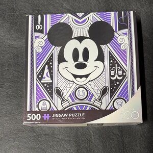 Disney 100 Mickey Mouse Black and Purple Jigsaw Puzzle